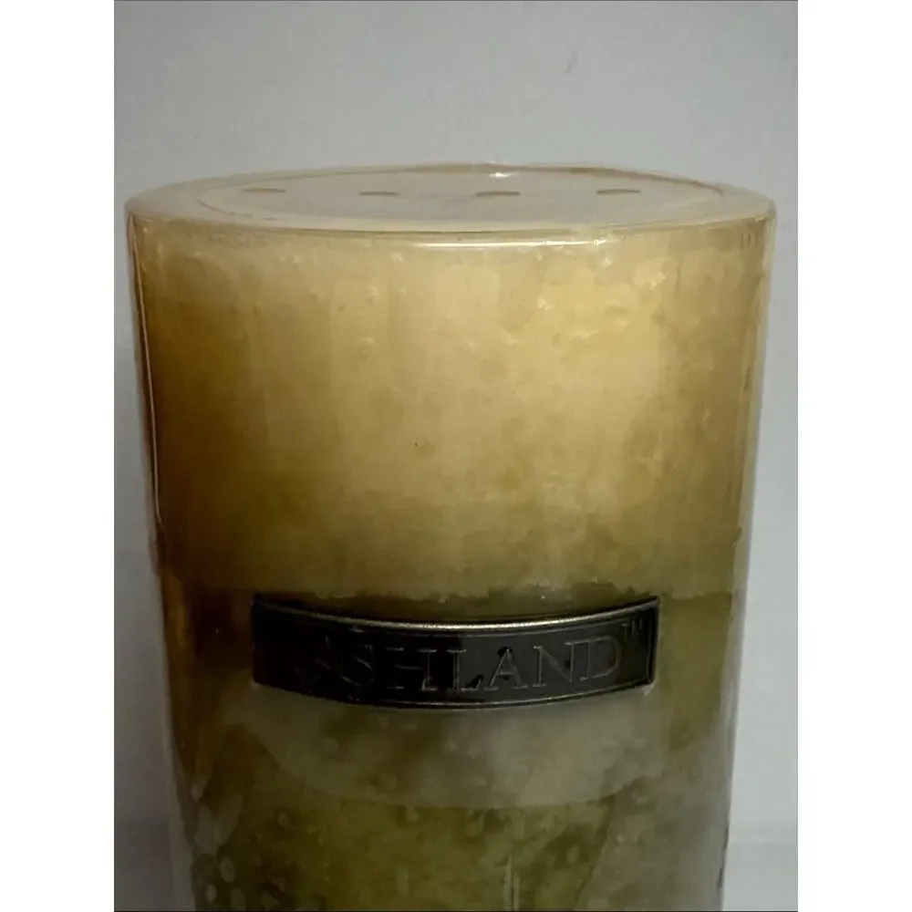 Ashland Multitone Neutral Pillar Candle in Cream and Brown